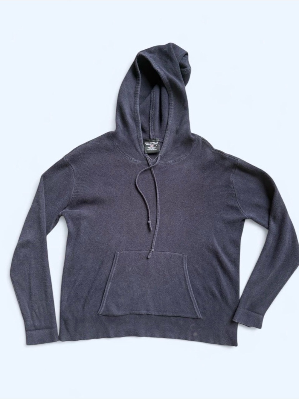 90’s Y2K Gorpcore Polo Ralph Lauren navy blue cotton hoodie in a S